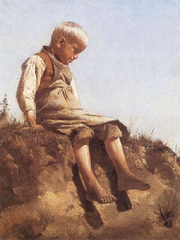 Franz von Lenbach Young Boy in the Sun oil painting image
